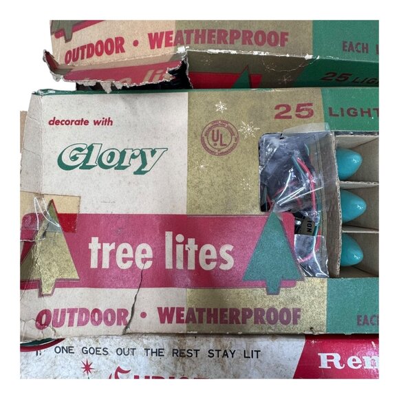 Lot Glory Lites Vintage Christmas Tree Lights Light Multiple Set Indoor Outdoor - Picture 2 of 6